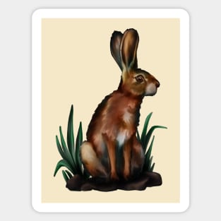 a digital drawing of a forest hare Sticker